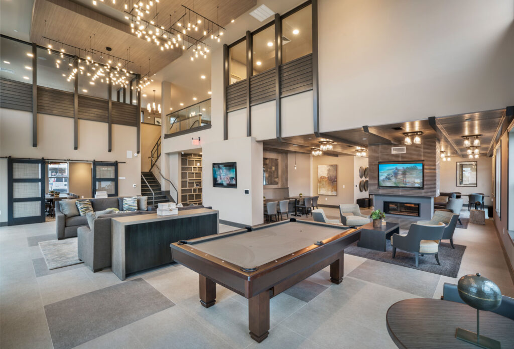 Pool table in clubhouse at Parc at Princeton Junction