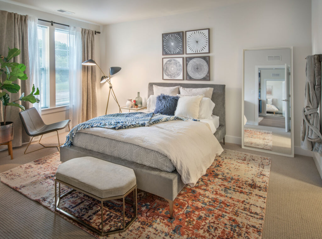 Model bedroom at Parc at Princeton Junction