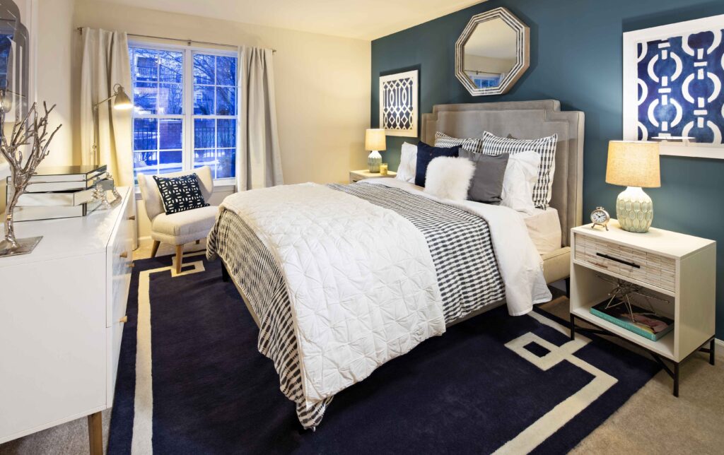 Model bedroom at Dulles Greene