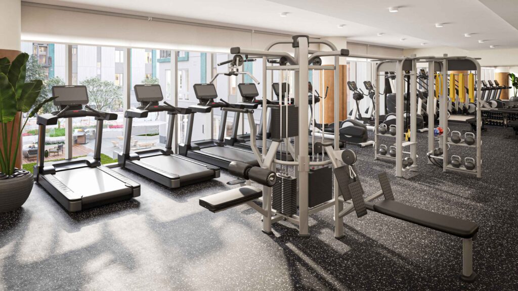 Fitness center at The Lindley
