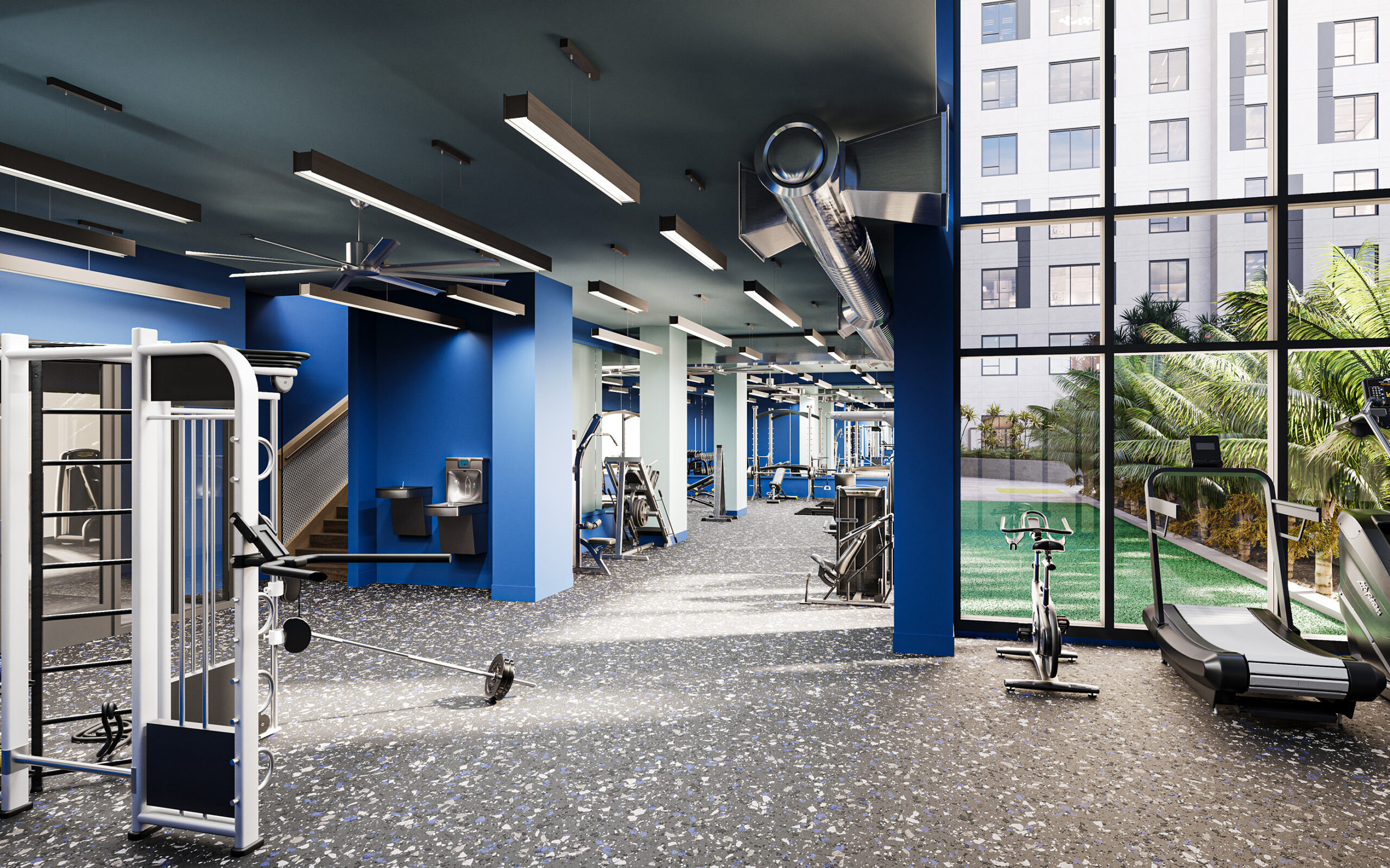 Fitness center rendering at Lapis