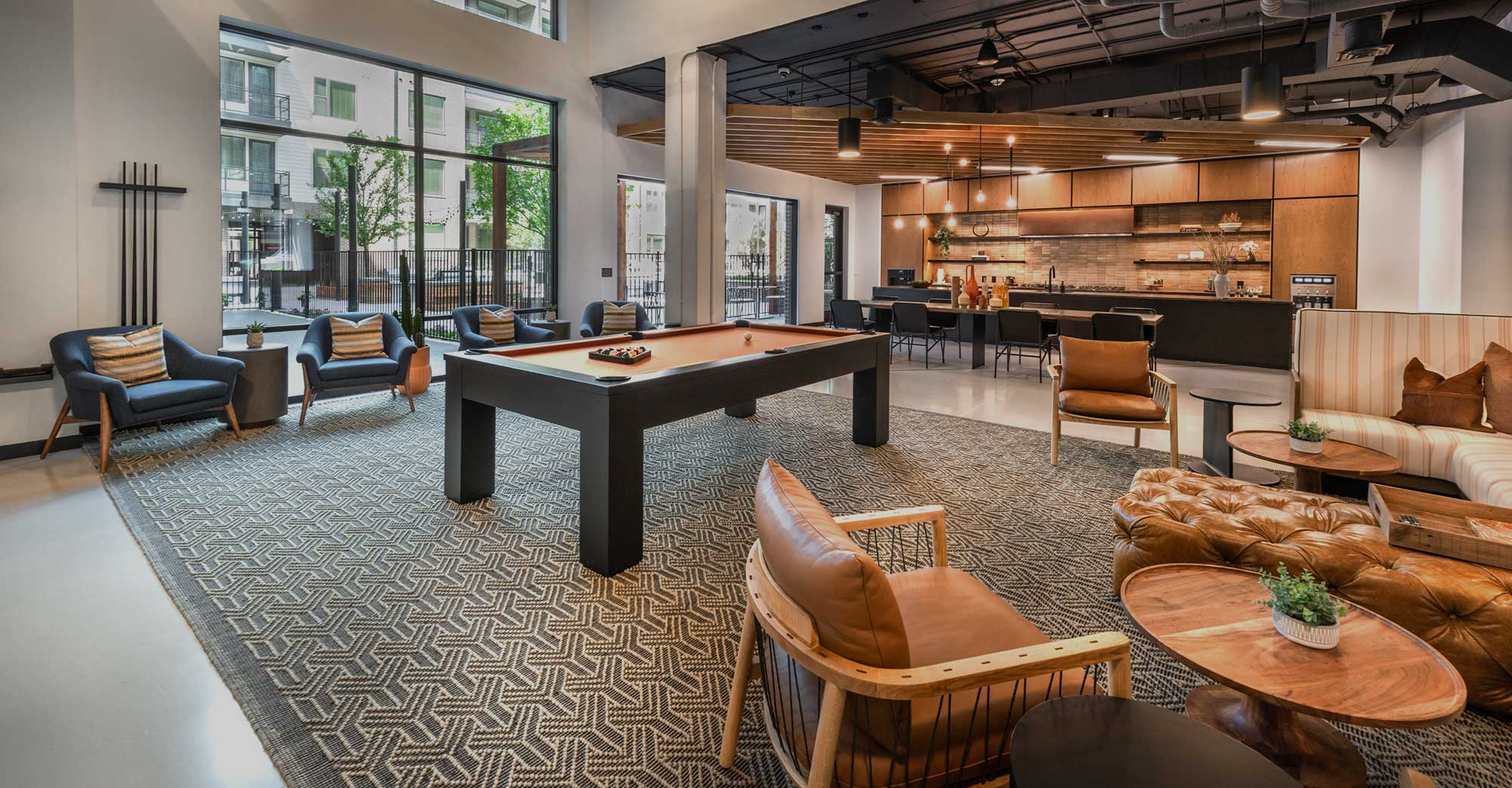 lounge area with pool table