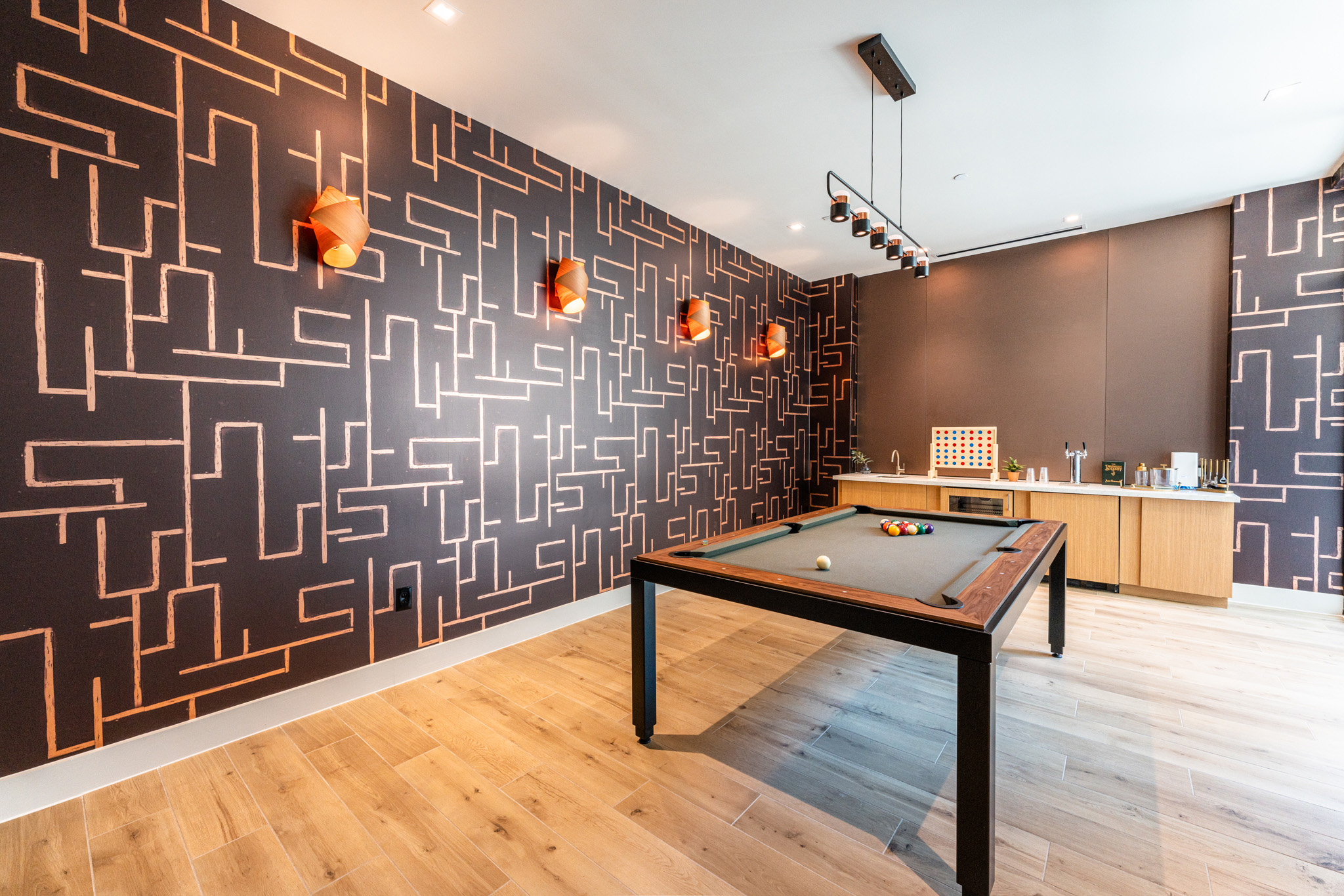 Game room with pool table