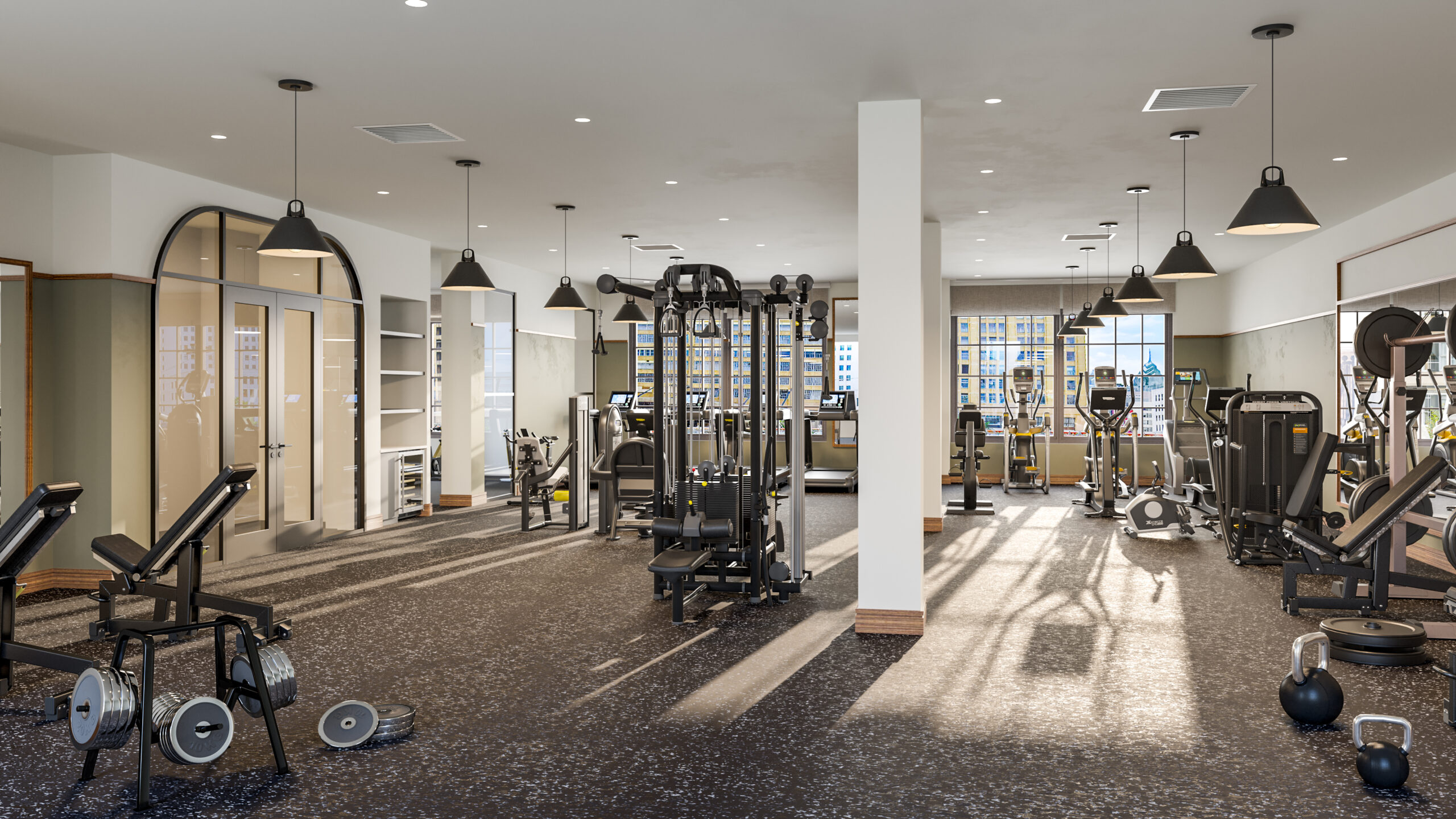 Fitness center rendering Broad & Noble